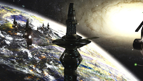 scott richard, planet, Docking station, space, rich35211, stars, sci-fi, galaxy, ships