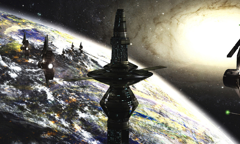 scott richard, planet, Docking station, space, rich35211, stars, sci-fi, galaxy, ships