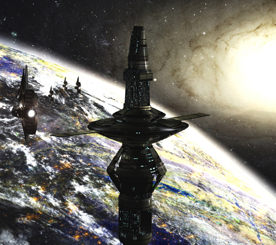 scott richard, planet, Docking station, space, rich35211, stars, sci-fi, galaxy, ships