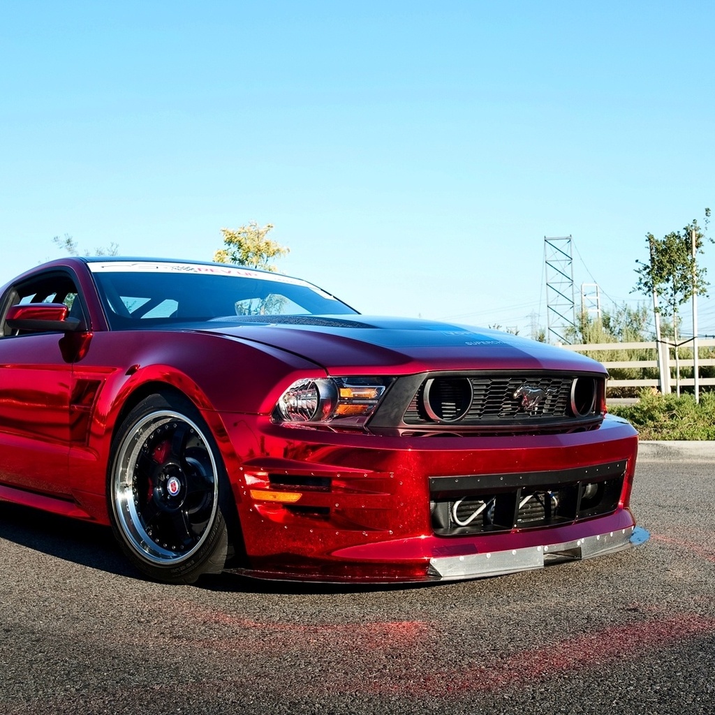 Car, automobile, ford, beautiful, desktop, tuning, gt500, mustang, chrome, red, wallpapers
