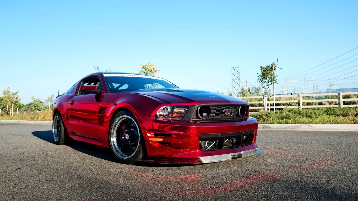 Car, automobile, ford, beautiful, desktop, tuning, gt500, mustang, chrome, red, wallpapers