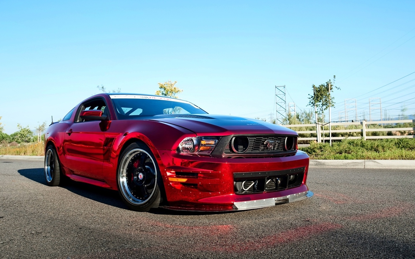 Car, automobile, ford, beautiful, desktop, tuning, gt500, mustang, chrome, red, wallpapers