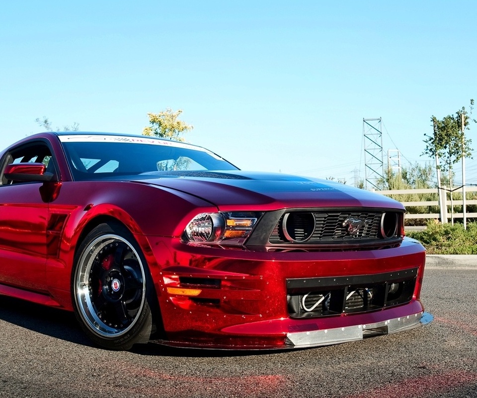 Car, automobile, ford, beautiful, desktop, tuning, gt500, mustang, chrome, red, wallpapers
