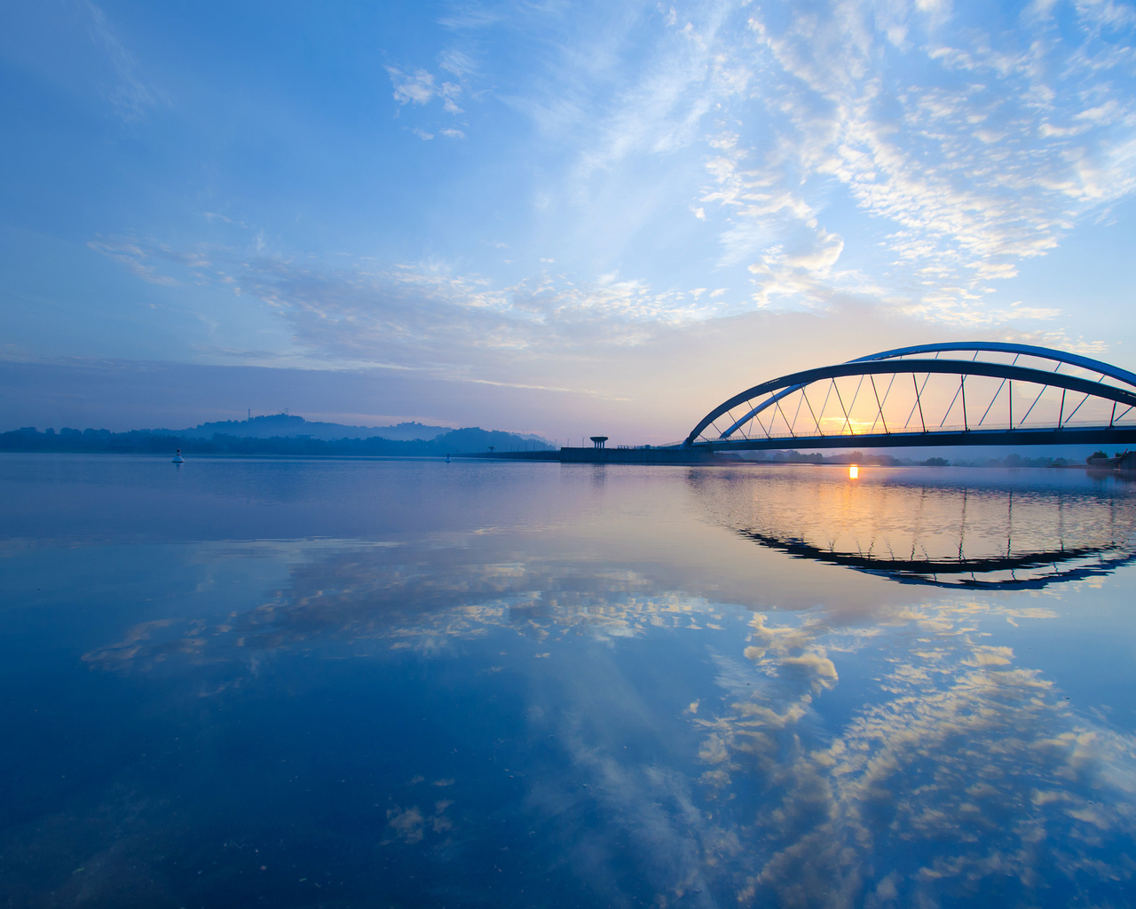 clouds, Malaysia, sky, bridge, city, sunrise, , morning, putrajaya, strait