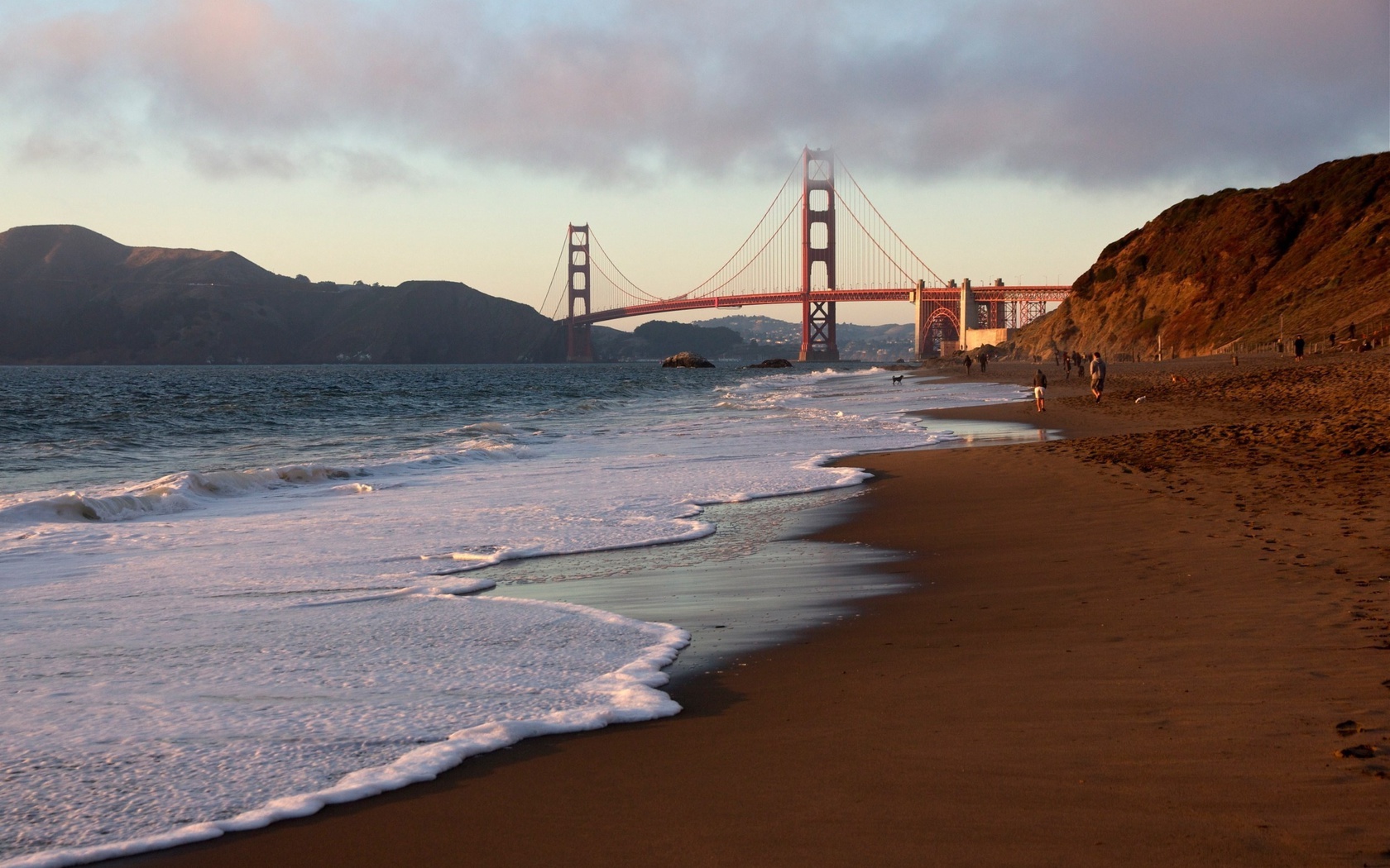 california, Golden gate bridge, -, beach, san francisco, usa