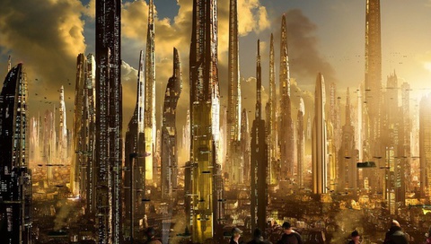 scott richard, Matte future city, sunset, towers, sci-fi, ships, rich35211