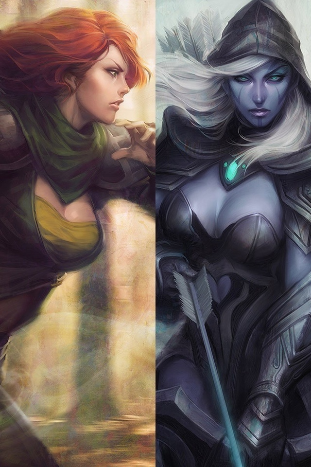 dota 2,  2, crystal maiden, lina, drow ranger, windranger, 