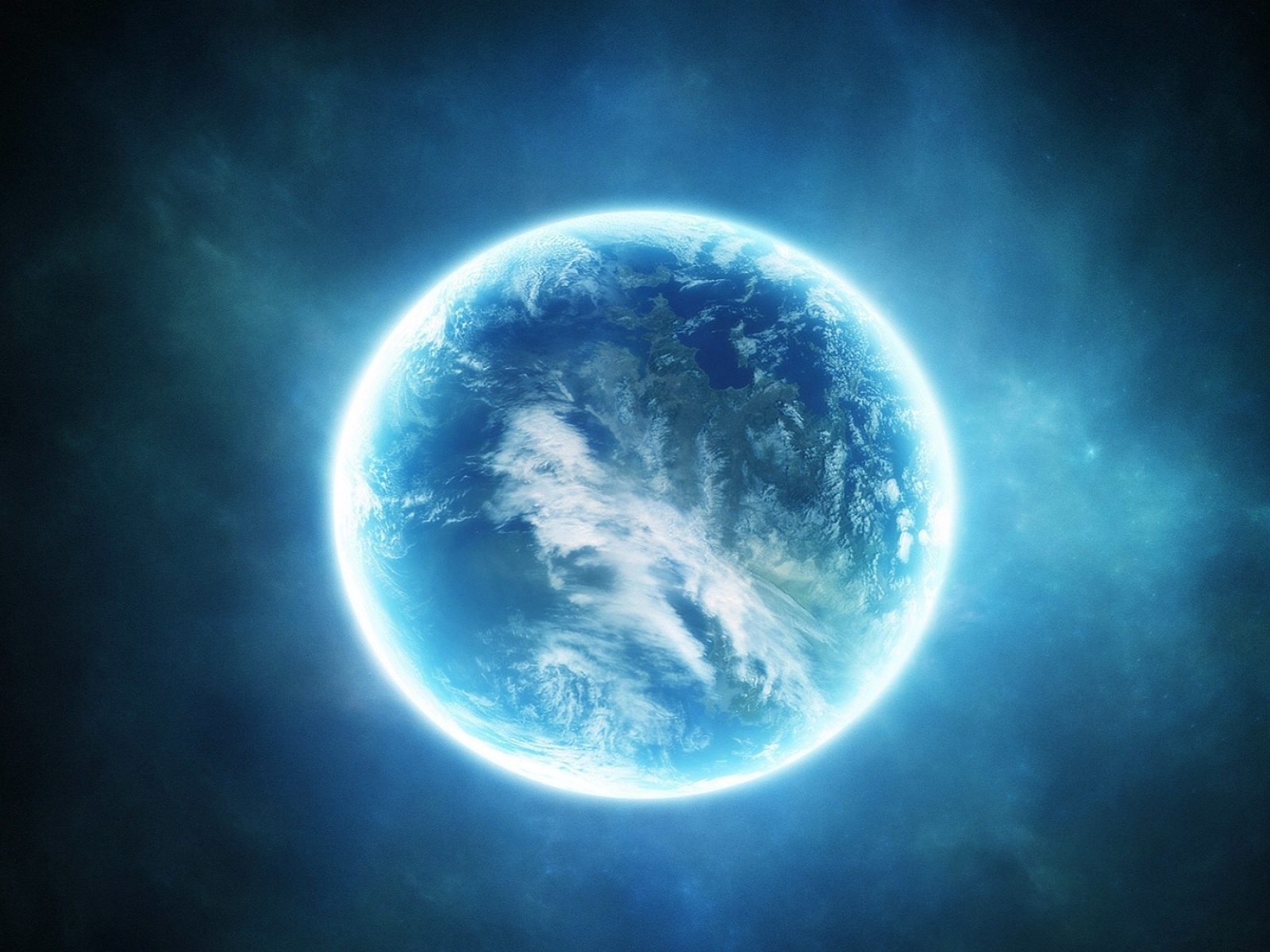 science fiction, Planet, light, blue