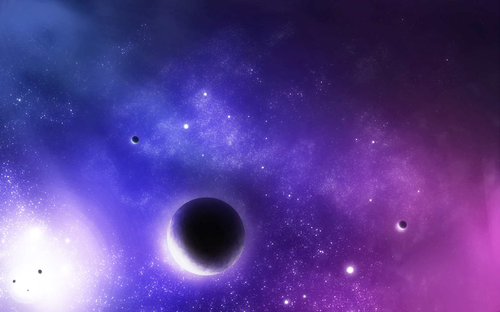 Planets, star, sci fi, blue, violet