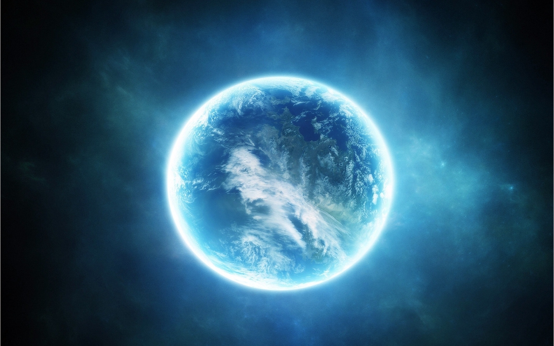 science fiction, Planet, light, blue