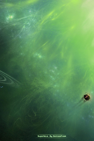 planet, Supernova, sci fi, green