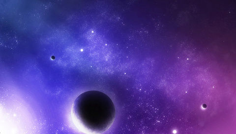 Planets, star, sci fi, blue, violet