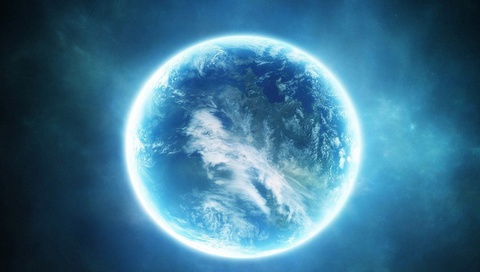 science fiction, Planet, light, blue