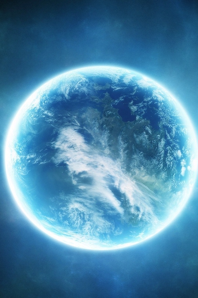 science fiction, Planet, light, blue