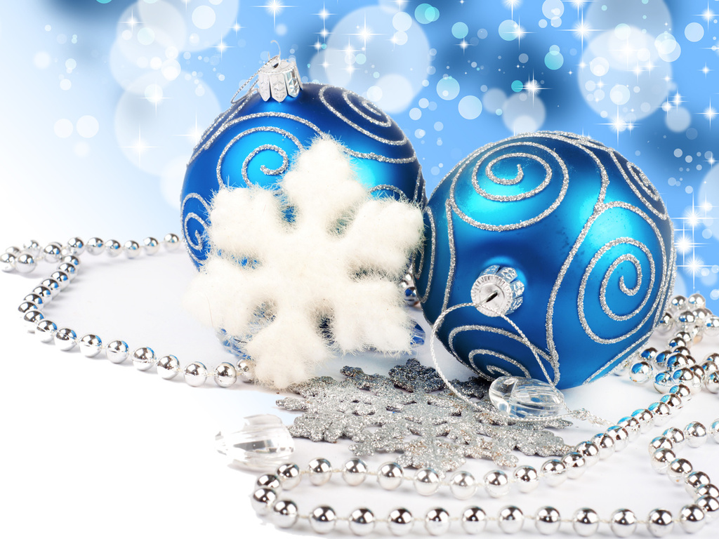 diamonds, blue balls, necklace, new year, Merry christmas, jewelry, lights, bokeh, decoration