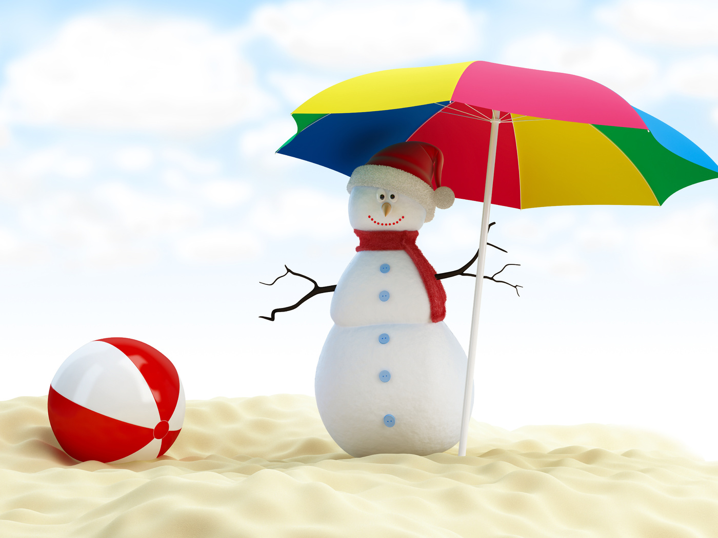  , snowman, new year, umbrella, beach ball, Merry christmas