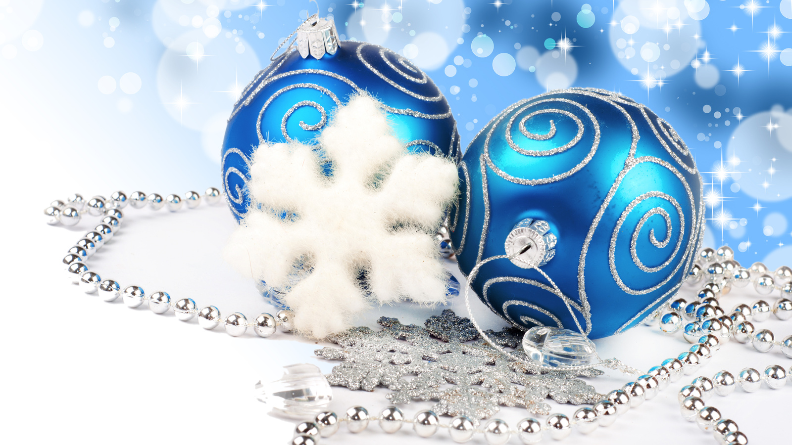 diamonds, blue balls, necklace, new year, Merry christmas, jewelry, lights, bokeh, decoration