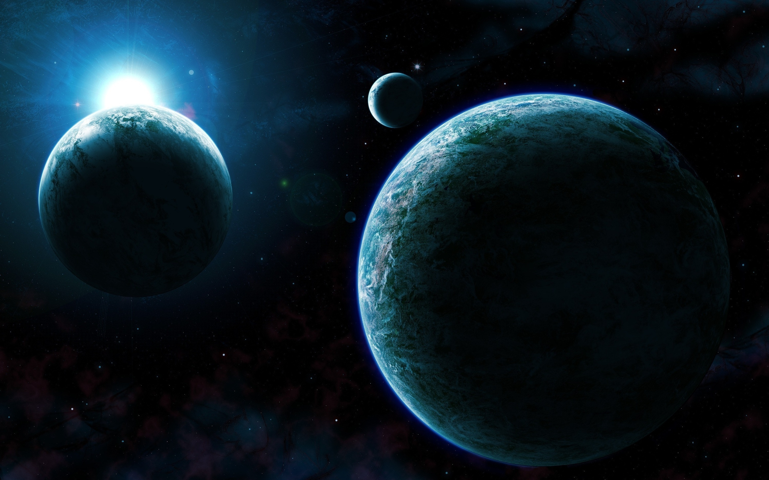 light, blue, space, Planet, sci fi, 3