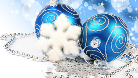 diamonds, blue balls, necklace, new year, Merry christmas, jewelry, lights, bokeh, decoration