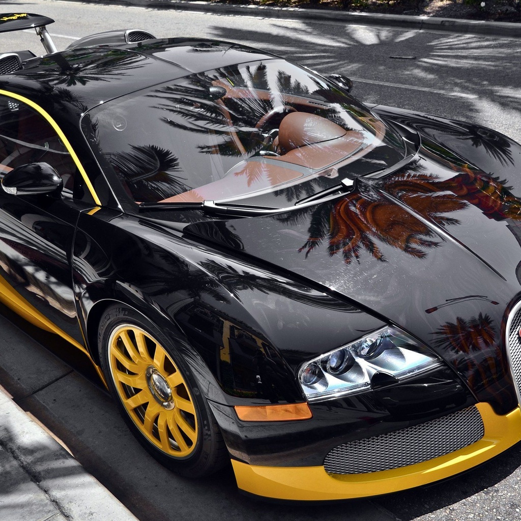 veyron, eb, yellow, street, supercar, Bugatti