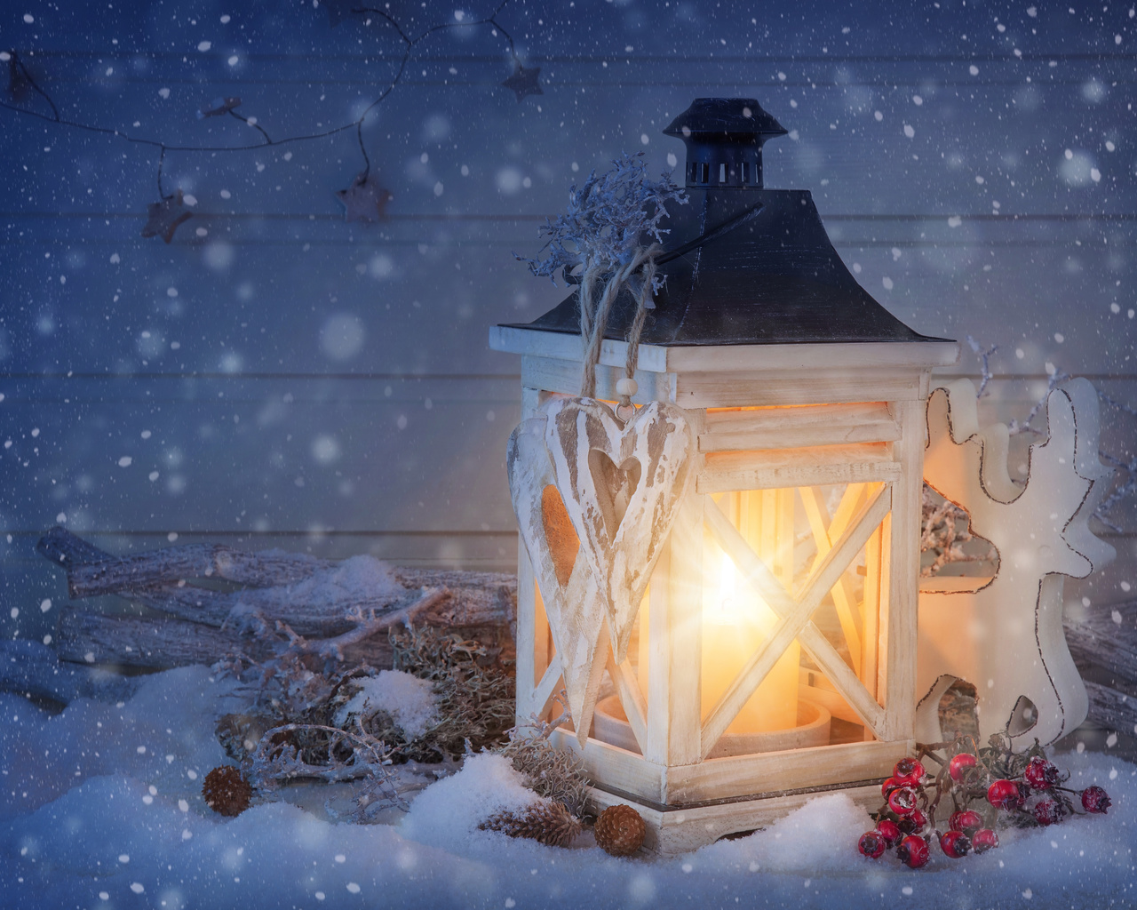 cherry, reindeer toy,  , merry christmas, star, lantern, New year