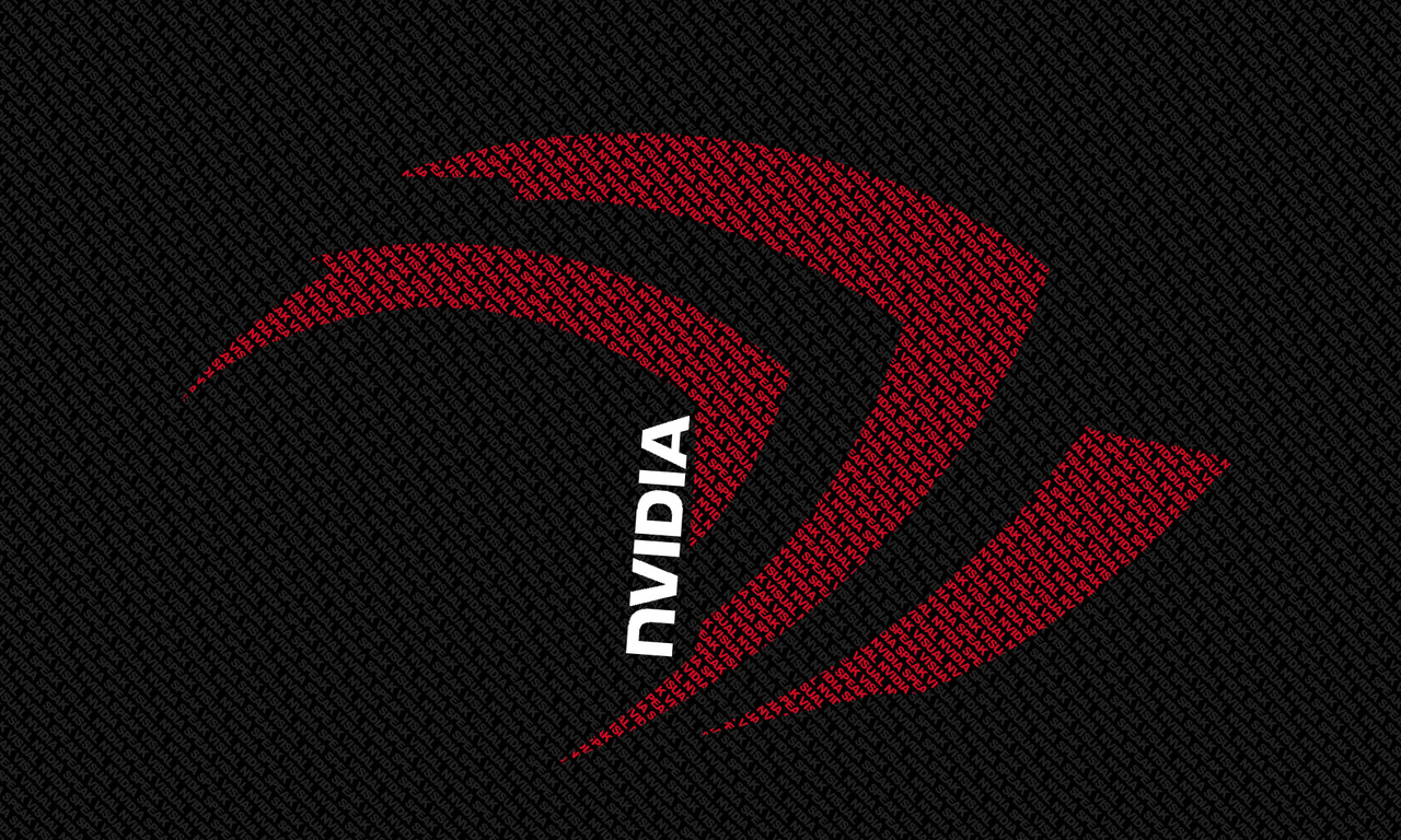 black, white, letters, Nvidia, red