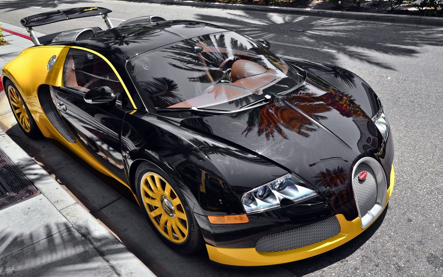 veyron, eb, yellow, street, supercar, Bugatti