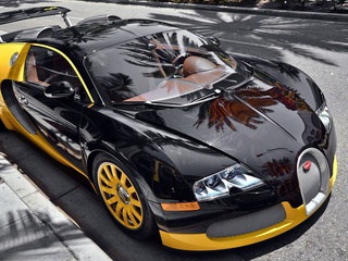 veyron, eb, yellow, street, supercar, Bugatti