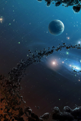 black hole, rocks, asteroids, planets, Sci fi, galaxies