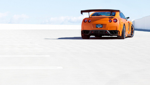 , r35, orange, , , gt-r, rear, Nissan, 