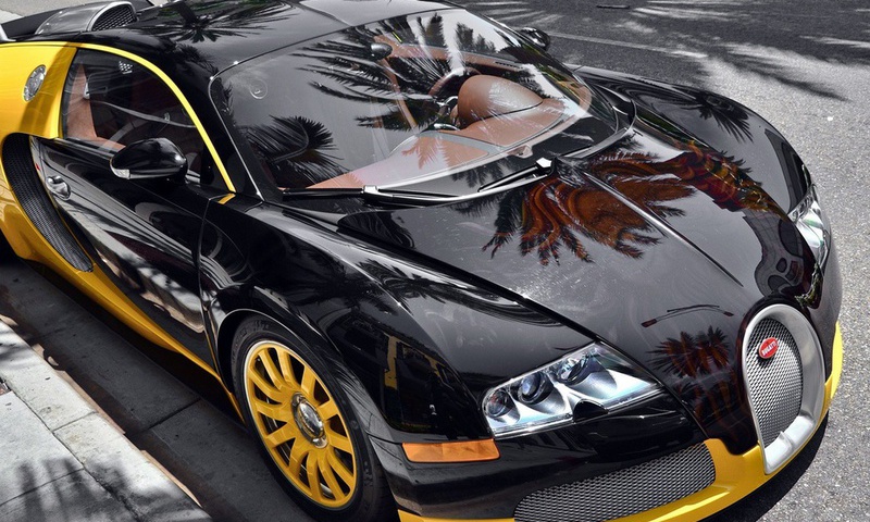 veyron, eb, yellow, street, supercar, Bugatti