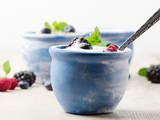 yogurt, Cream, dessert, milk, , fruits, raspberries, blackberries, cups, blueberries