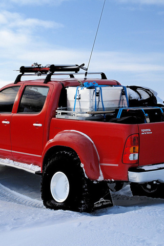 north pole, , Toyota, arctic trucks, red, hilux,  , 