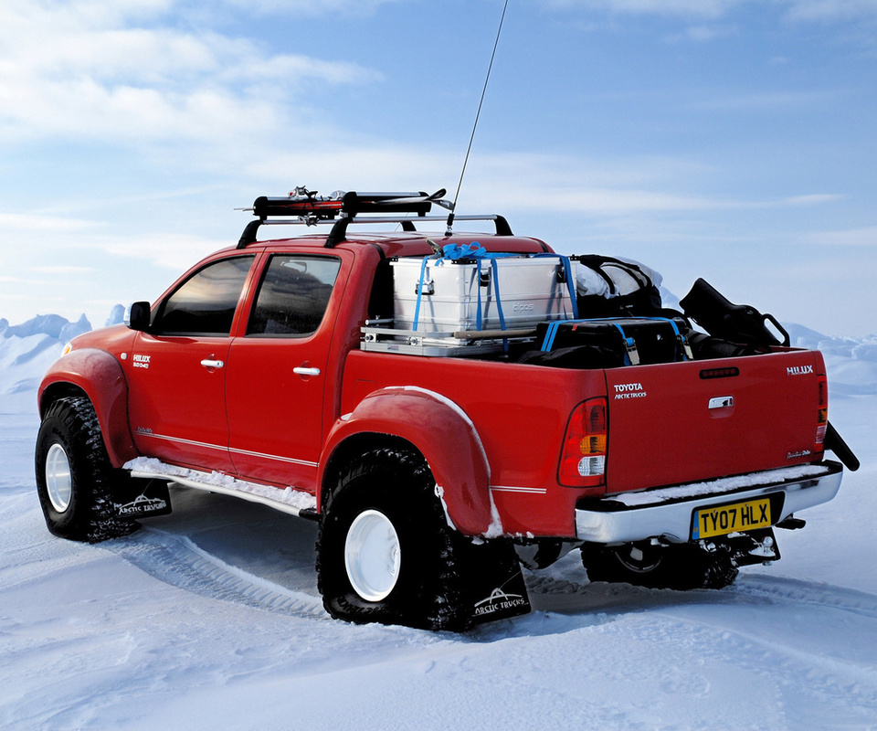 north pole, , Toyota, arctic trucks, red, hilux,  , 