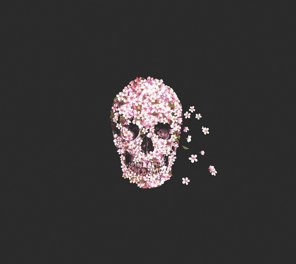 , flower, Skull, 