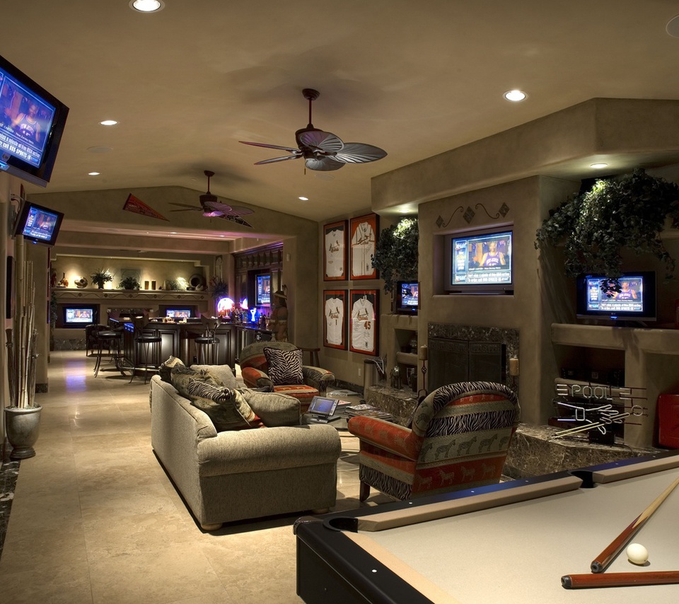 Interior, pool table, room bar, , , , game, billiard