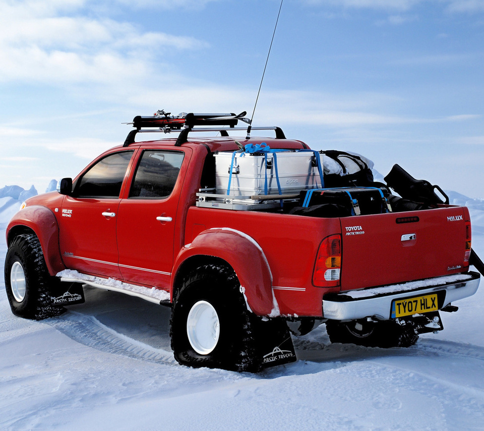 north pole, , Toyota, arctic trucks, red, hilux,  , 