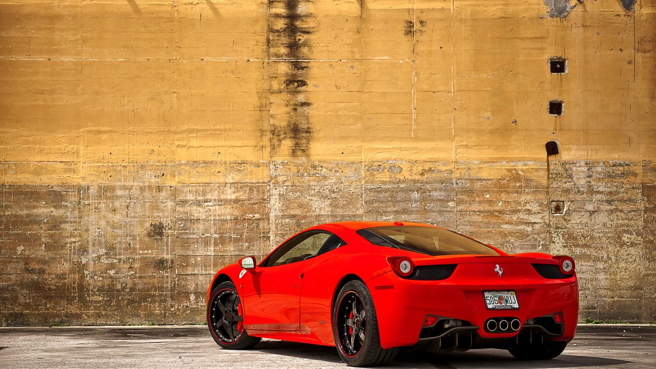 wall, , 458italia, Ferrari, red, , , , yellow