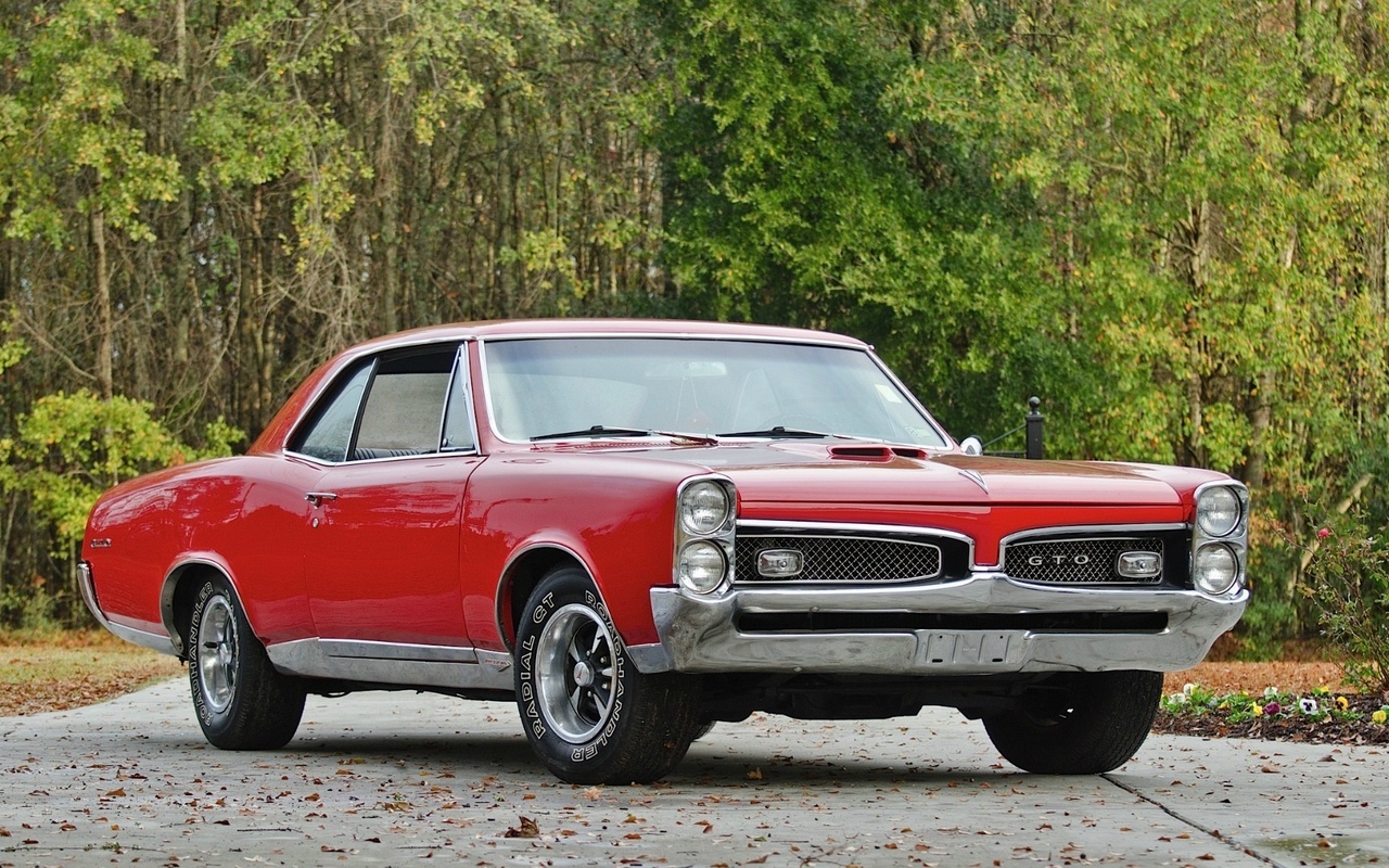 classic, 1967, hardtop, coupe, red, muscle car, retro, Pontiac, , , gto