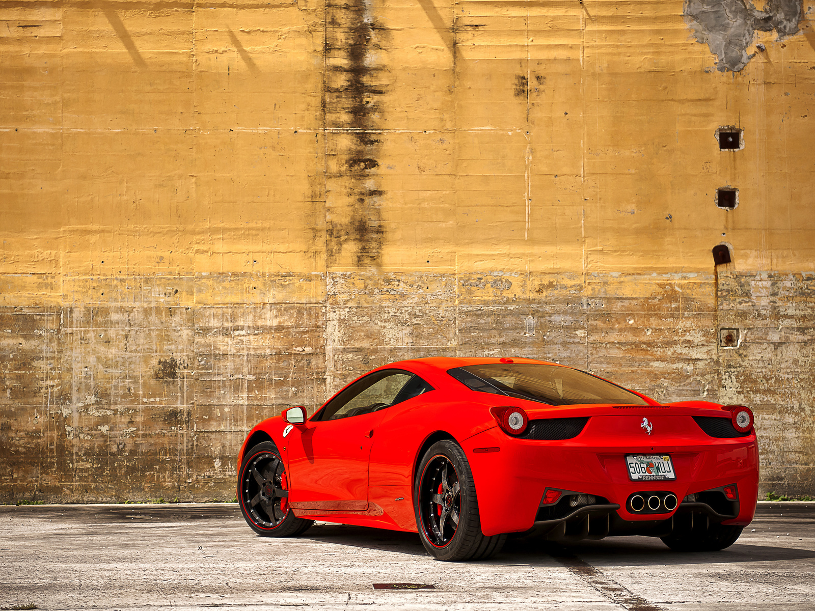 wall, , 458italia, Ferrari, red, , , , yellow