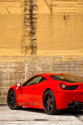 wall, , 458italia, Ferrari, red, , , , yellow
