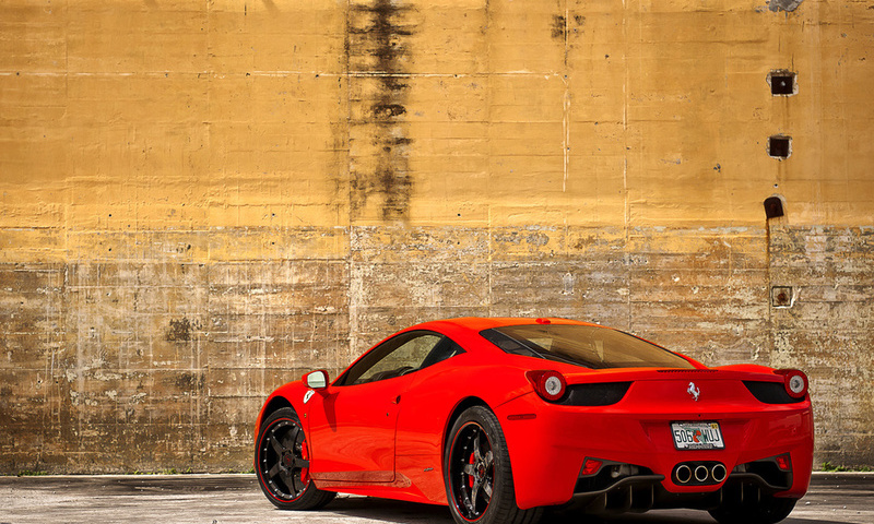 wall, , 458italia, Ferrari, red, , , , yellow