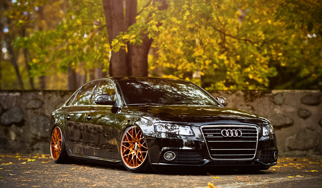 a4, Audi, b8, black, front