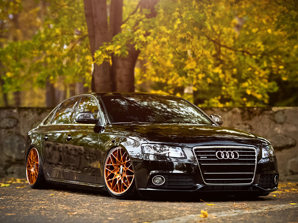 a4, Audi, b8, black, front