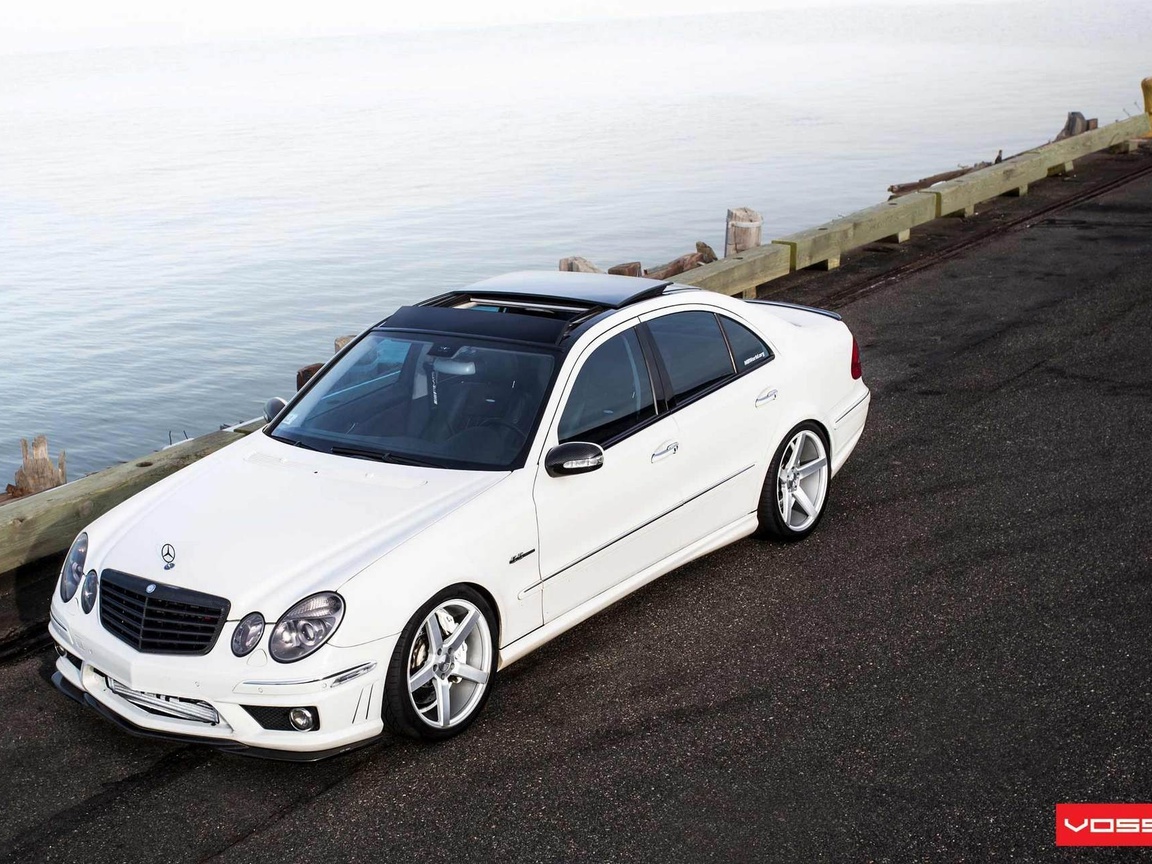 tuning, mercedes, , Car, e class, white, wallpapers, beautiful, benz, vossen