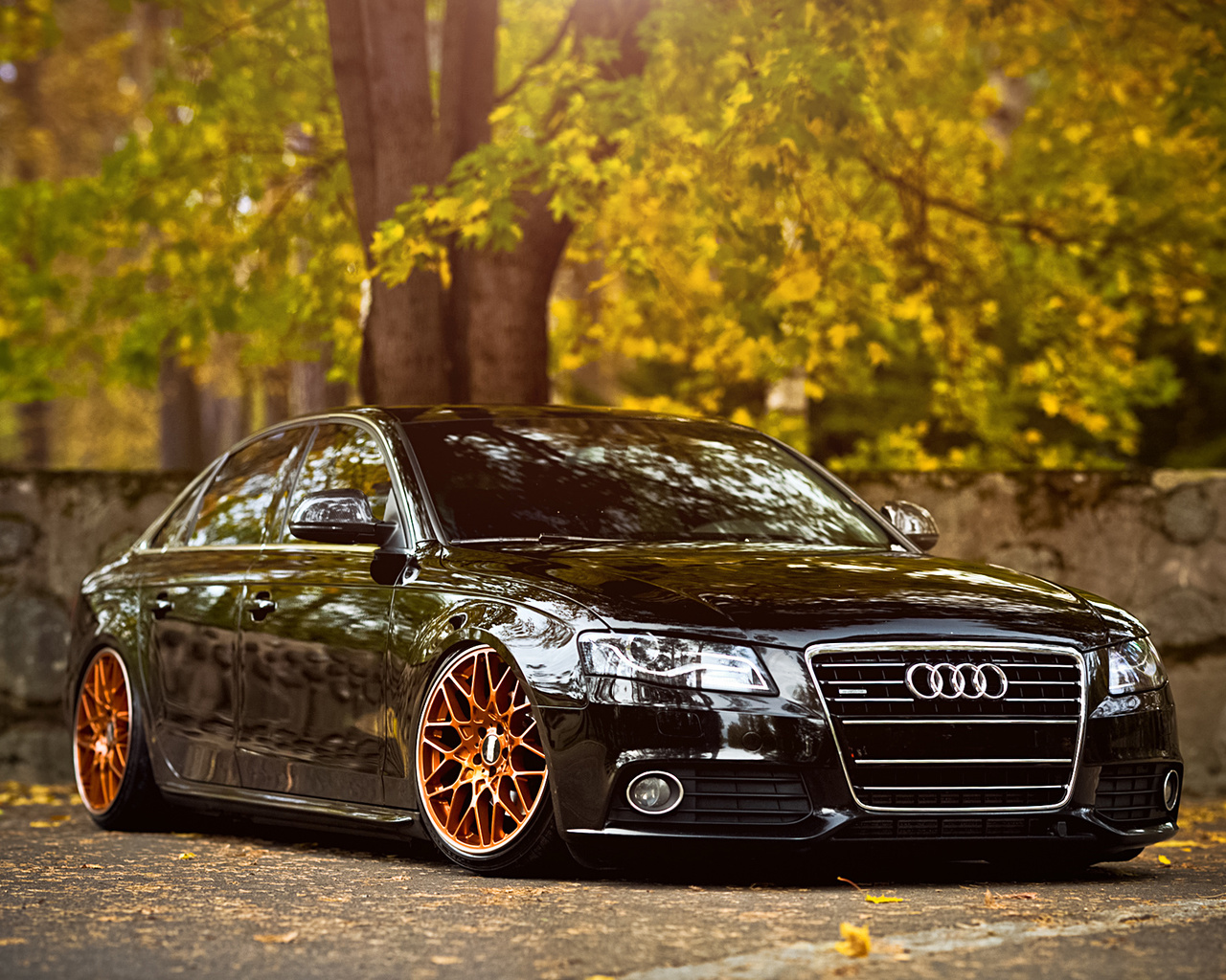 a4, Audi, b8, black, front