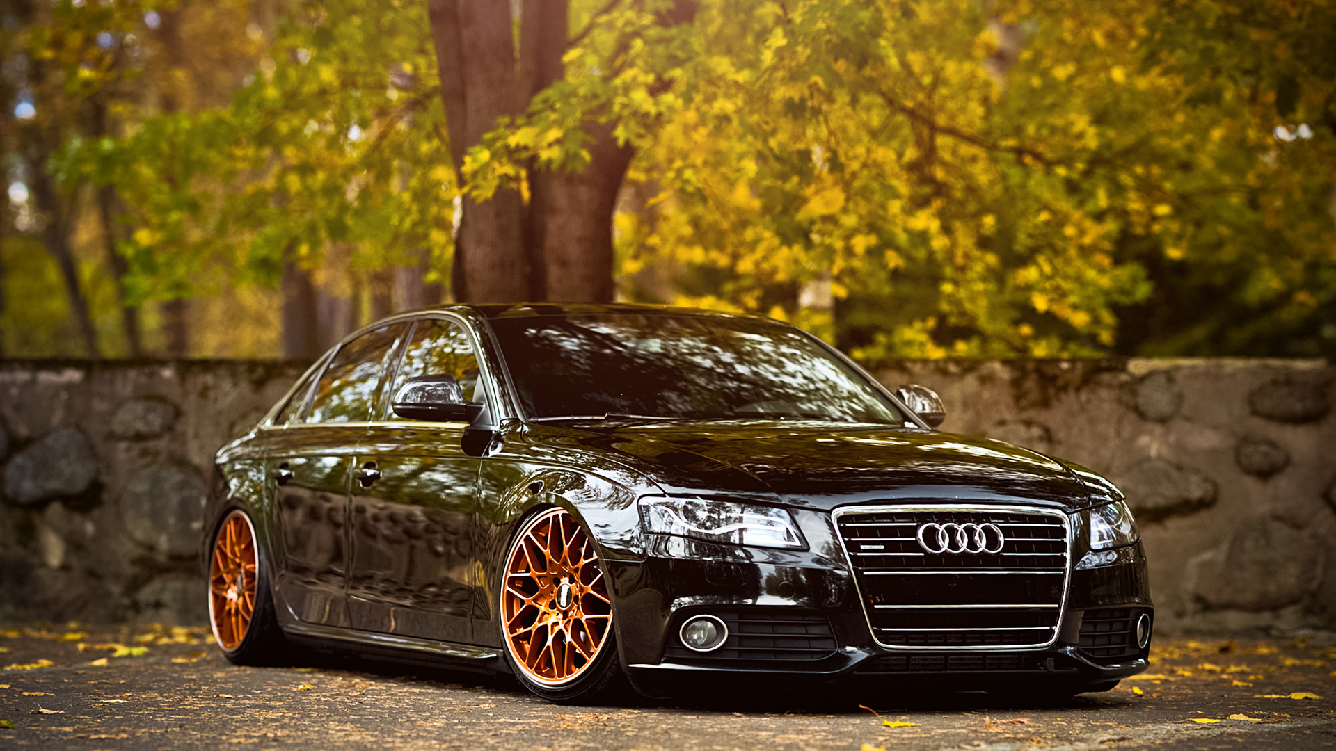 a4, Audi, b8, black, front