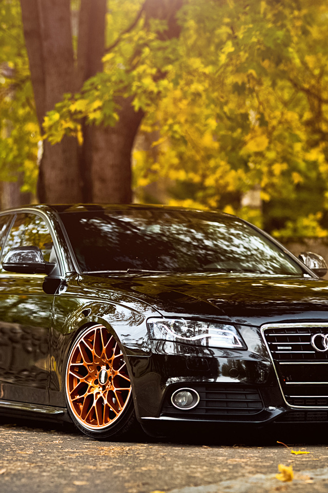 a4, Audi, b8, black, front