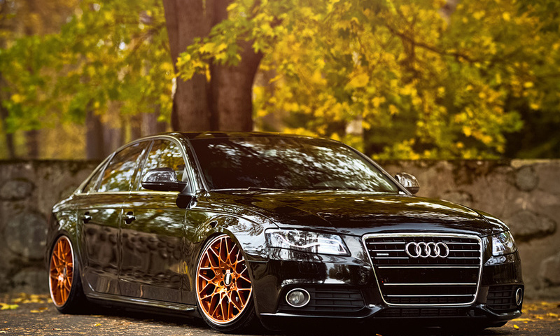 a4, Audi, b8, black, front