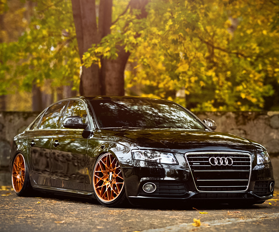 a4, Audi, b8, black, front